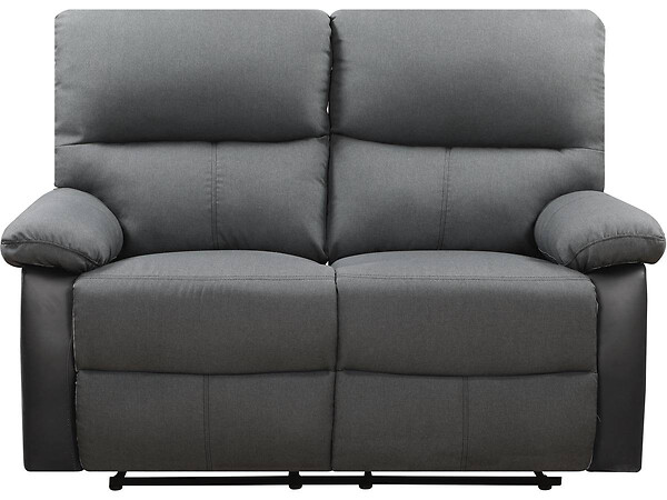 HABITAT ET JARDIN - Canapé relax "Lincoln" - 147 x 89 x 103 cm - 2 places - Noir / Gris foncé - large