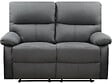 HABITAT ET JARDIN - Canapé relax "Lincoln" - 147 x 89 x 103 cm - 2 places - Noir / Gris foncé - vignette