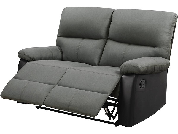 HABITAT ET JARDIN - Canapé relax "Lincoln" - 147 x 89 x 103 cm - 2 places - Noir / Gris foncé - large