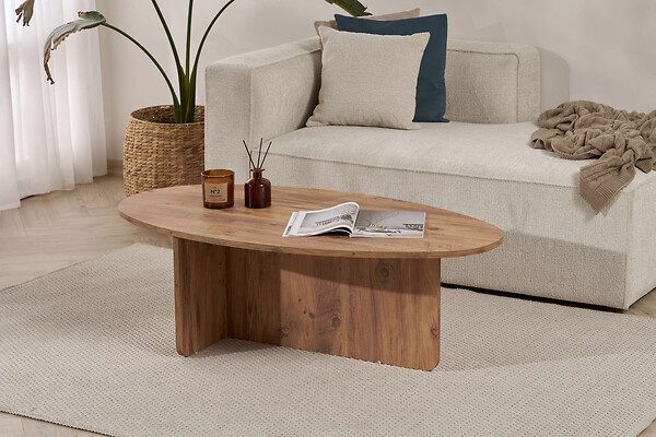HABITAT ET JARDIN - Table basse en bois "Orba" - 120 x 65 x 40 cm - Pin atlantique - large