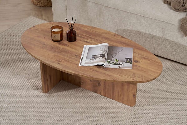 HABITAT ET JARDIN - Table basse en bois "Orba" - 120 x 65 x 40 cm - Pin atlantique - large