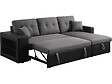 HABITAT ET JARDIN - Canapé d'angle convertible/réversible "Axel" - 3 places - Noir/Gris - vignette