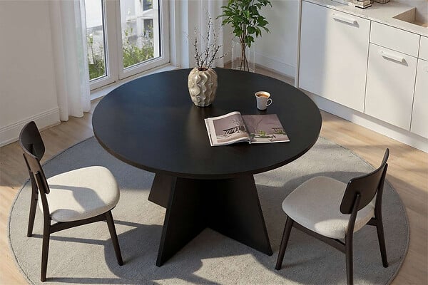HABITAT ET JARDIN - Table à manger en bois "Virella" - 120 x 120 x 75 cm - Bois Noir - large