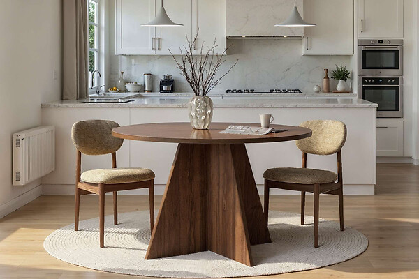 HABITAT ET JARDIN - Table à manger en bois "Virella" - 120 x 120 x 75 cm - Noyer - large