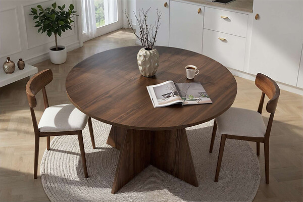 HABITAT ET JARDIN - Table à manger en bois "Virella" - 120 x 120 x 75 cm - Noyer - large