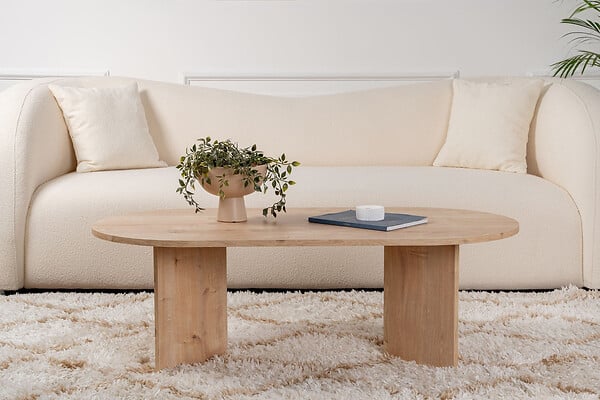 HABITAT ET JARDIN - Table basse en bois "Sable" - 60 x 119 x 40 cm - Chêne Saphir - large