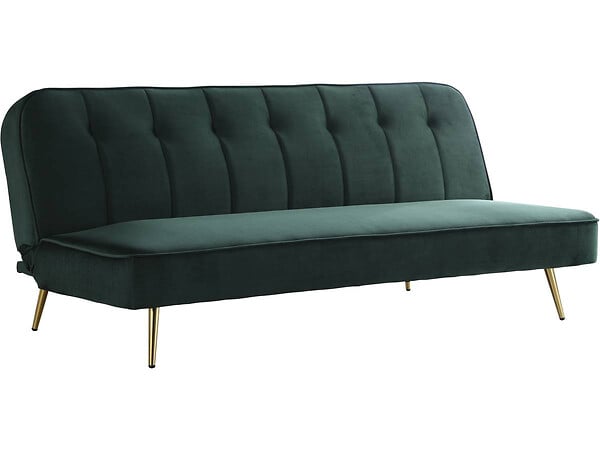 HABITAT ET JARDIN - Canapé Clic Clac velours "James" - 180 x  83 x 75 cm - 3 places - Vert foncé. - large