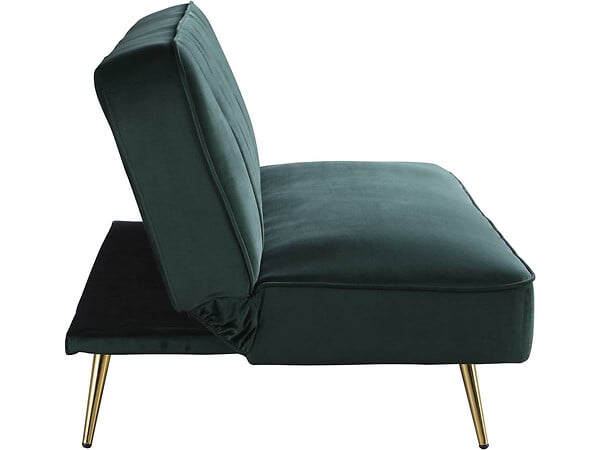 HABITAT ET JARDIN - Canapé Clic Clac velours "James" - 180 x  83 x 75 cm - 3 places - Vert foncé. - large