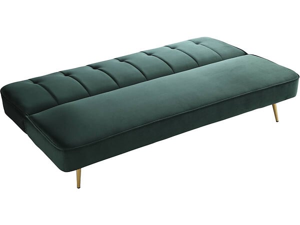 HABITAT ET JARDIN - Canapé Clic Clac velours "James" - 180 x  83 x 75 cm - 3 places - Vert foncé. - large