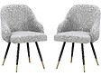 HABITAT ET JARDIN - Lot de 2 chaises en tissu "Harmony" - 54 x 57 x 90 cm - Beige - vignette
