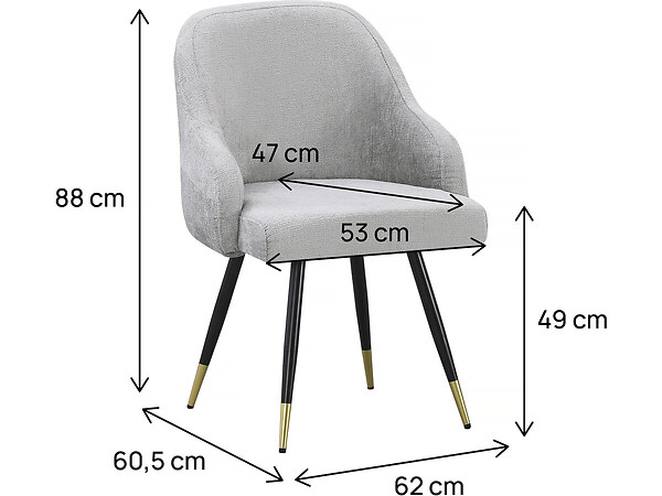 HABITAT ET JARDIN - Lot de 2 chaises en tissu "Harmony" - 54 x 57 x 90 cm - Beige - large