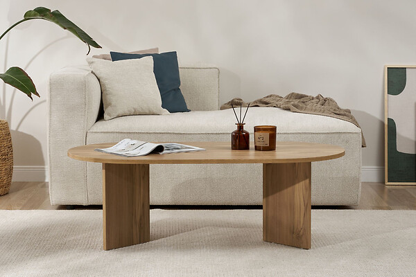 HABITAT ET JARDIN - Table basse en bois "Sable" - 60 x 119 x 40 cm - Chêne - large