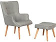 HABITAT ET JARDIN - Fauteuil style scandinave en tissu "Odense" - 1 place - Gris clair - vignette