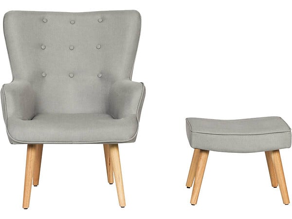 HABITAT ET JARDIN - Fauteuil style scandinave en tissu "Odense" - 1 place - Gris clair - large