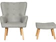 HABITAT ET JARDIN - Fauteuil style scandinave en tissu "Odense" - 1 place - Gris clair - vignette