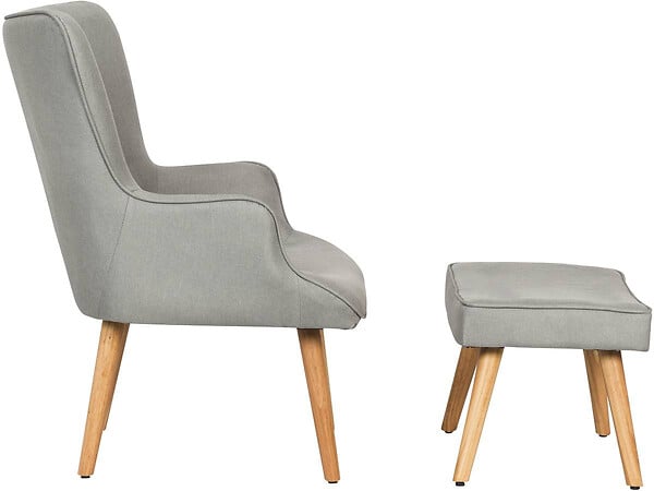 HABITAT ET JARDIN - Fauteuil style scandinave en tissu "Odense" - 1 place - Gris clair - large