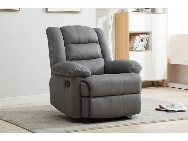 HABITAT ET JARDIN - Fauteuil relax "Buckingham" - 85 x 93 x 100 cm - Gris clair - large