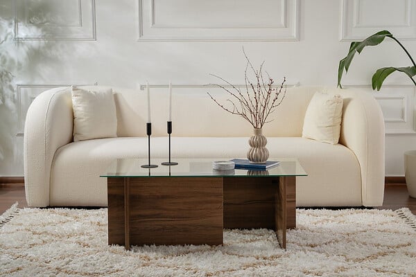 HABITAT ET JARDIN - Table basse en bois "Vetrino" - 105 x 65 x 40 cm - Noyer - large