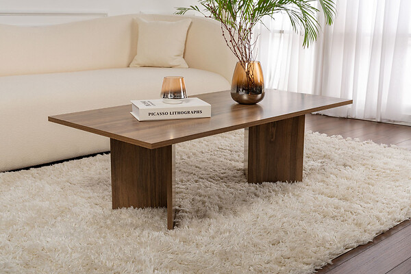 HABITAT ET JARDIN - Table basse en bois "Sabin" - 60 x 119 x 40 cm - Noyer - large