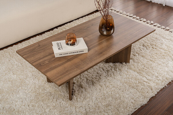 HABITAT ET JARDIN - Table basse en bois "Sabin" - 60 x 119 x 40 cm - Noyer - large