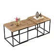 HABITAT ET JARDIN - Lot de 3 tables basse en bois "VG9" - 90 x 45 x 44 cm - Pin Atlantique - vignette
