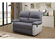 HABITAT ET JARDIN - Canapé relax "Lincoln" - 147 x 89 x 103 cm - 2 places - Blanc / gris clair - vignette