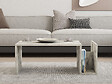 HABITAT ET JARDIN - Table basse en bois "Memo" - 86 x 50 x 32 cm - Marbre Freesia - vignette