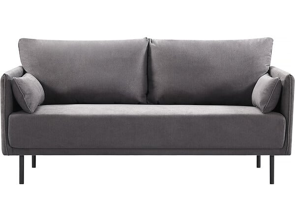 HABITAT ET JARDIN - Canapé fixe tissu "Rudy" - 180.5 x 78 x 52 cm - 3 places - Gris foncé - large