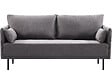 HABITAT ET JARDIN - Canapé fixe tissu "Rudy" - 180.5 x 78 x 52 cm - 3 places - Gris foncé - vignette
