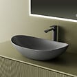 EMKE - EMKE Vasque à Poser en céramique 61,5×36×15,5cm, Lavabo salle de bain Ovale, Lavabo à poser gris foncé - vignette