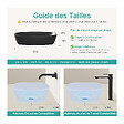 EMKE - EMKE Vasque à Poser Rectangulaire Arrondie 600 x 415 x 135 mm, Lavabo en Céramique de Salle de Bain, Noir Mat - vignette
