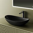 EMKE - EMKE Vasque à Poser en céramique 61,5×36×15,5cm, Lavabo salle de bain Ovale, Lavabo à poser noir mat - vignette