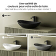 EMKE - EMKE Vasque à Poser en céramique 61,5×36×15,5cm, Lavabo salle de bain Ovale, Lavabo à poser noir mat - vignette