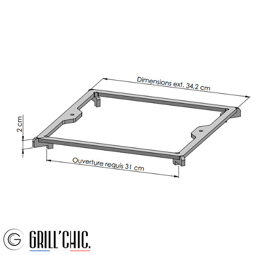GRILL'CHIC - Stop-food Braséro CEVENOL 83cm - Carré - large