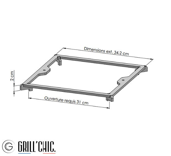 GRILL'CHIC - Stop-food Braséro CEVENOL 103cm - Carré - large