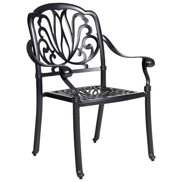 BELIANI - Lot de 4 chaises de jardin avec coussins ANCONA Métal Noir - large
