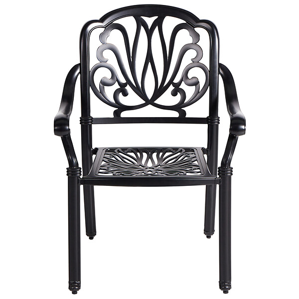 BELIANI - Lot de 4 chaises de jardin avec coussins ANCONA Métal Noir - large