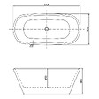 AICA SANITAIRE - Baignoire îlot Ovale Moderne Acrylique pour Salle de Bain 160x73x60cm Brillant Noire - vignette