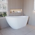 AICA SANITAIRE - Baignoire îlot ovale design acrylique pour salle de bain 170x78x73cm Blanc brillant - vignette