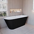 AICA SANITAIRE - Baignoire îlot Ovale Moderne Acrylique pour Salle de Bain 170x78x60cm Brillant Noire - vignette