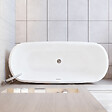 AICA SANITAIRE - Baignoire îlot Ovale Moderne Acrylique pour Salle de Bain 170x78x60cm Brillant Noire - vignette