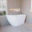 AICA SANITAIRE - Baignoire îlot ovale design acrylique pour salle de bain 150x72x73cm Blanc brillant - vignette
