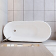 AICA SANITAIRE - Baignoire îlot ovale design acrylique pour salle de bain 150x72x73cm Blanc brillant - vignette