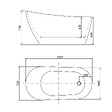 AICA SANITAIRE - Baignoire îlot ovale design acrylique pour salle de bain 150x72x73cm Blanc brillant - vignette
