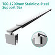 EMKE - EMKE Barre de Support Télescopique 70-120 cm en Acier Inox, pour Paroi de Douche ou Baignoire, Convient Verre 8-10 mm - vignette