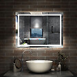 AICA SANITAIRE - AICA Miroir de salle de bain 100x70cm Tri-color anti-buée LED avec mémoire et lumière gradation - vignette