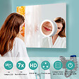 EMKE - EMKE Miroir de Toilette Lumineux, Grossissement 7x, Éclairage LED 6000K, Fixation par Ventouse pour Salle de Bain, Blanc - vignette