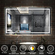 AICA SANITAIRE - AICA Miroir de salle de bain 160x80cm Tri-color anti-buée LED avec mémoire et lumière gradation - vignette