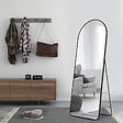 EMKE - Miroir Pleine Longueur EMKE - Cadre Aluminium Noir, 160 x 60 cm, Mural ou sur Pied - vignette