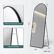 EMKE - Miroir Pleine Longueur EMKE - Cadre Aluminium Noir, 160 x 60 cm, Mural ou sur Pied - vignette